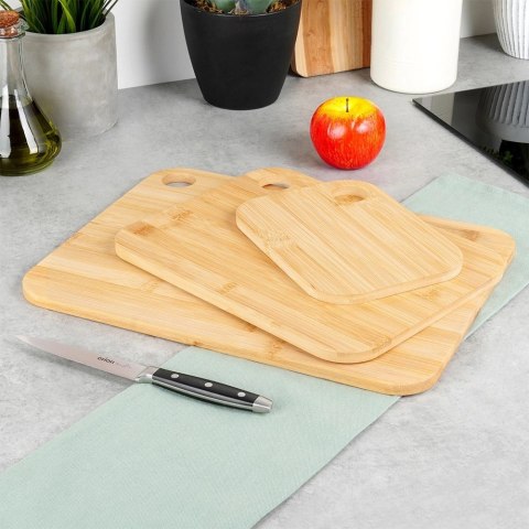 Zestaw Deski do Krojenia Kuchenne Drewniane Bambusowe Solidne VILDE 3 szt.