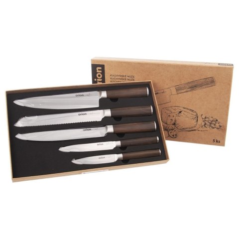 Zestaw Noży Kuchennych 5 szt. ORION WOODEN Stal Nierdzewna z Uchwytem