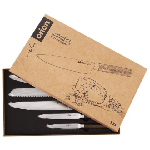 Zestaw Noży Kuchennych 5 szt. ORION WOODEN Stal Nierdzewna z Uchwytem