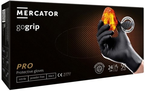 RĘKAWICE NITRYLOWE MERCATOR GO GRIP CZARNE ROZMIAR XXL 50SZT UN