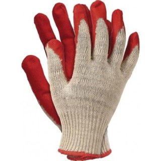 RĘKAWICE OGRODNICZKI POWLEKANE GUMĄ CZERWONE 450 ROZ. 9 UN