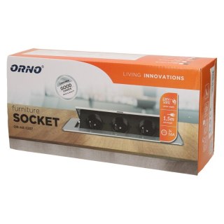 GNIAZDA WPUSZCZANE W BLAT 3X2P+Z PŁ RANT FREZOWANY 1,5M ZŁO ORNO