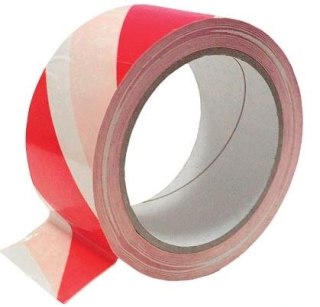 TAŚMA OSTRZEGAWCZA BIAŁO-CZERWONA 75-80MM*100M UN