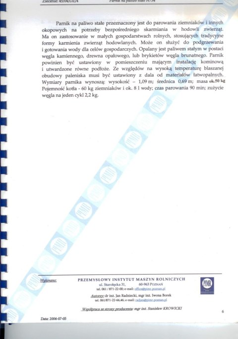 PARNIK Z SZAMOTEM OCYNKOWANY 100 L UN