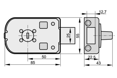 ZAMEK NAWIERZCHNIOWY MINOS Z WKŁADKĄ 60MM BRĄZOWY UN
