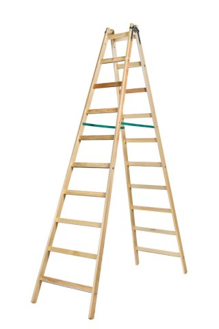 DRABINA DREWNIANA BRAKET PREMIUM 2X10 SZCZEBLI 299CM BRAKET