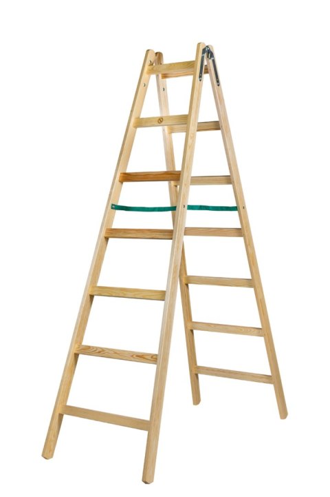 DRABINA DREWNIANA BRAKET STANDARD 2X7 SZCZEBLI 211CM BRAKET