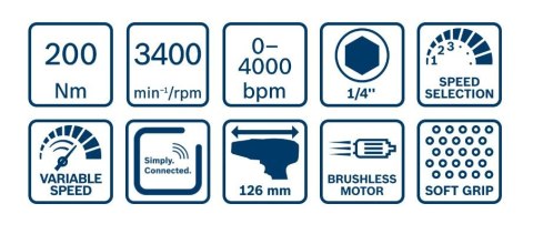 KLUCZ UDAROWY AKUMULATOROWY GDR 18V-200 C 0*AH BOSCH