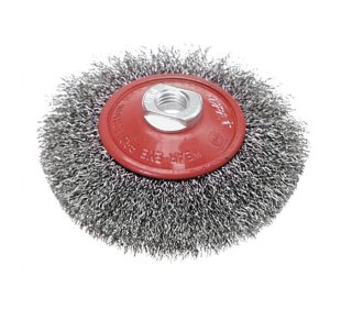 SZCZOTKA TARCZOWO-KĄTOWA M-14 DRUT STALOWY 115MM VERTO