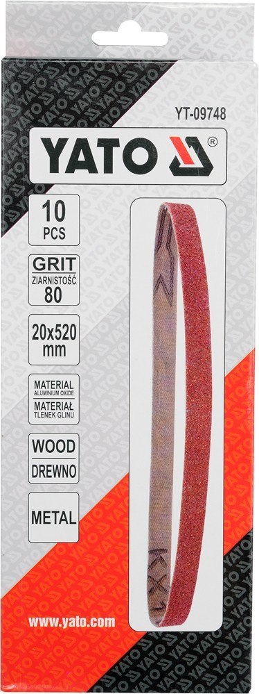 TAŚMA ŚCIERNA BEZKOŃCOWA 10SZT P80 20*520MM YATO