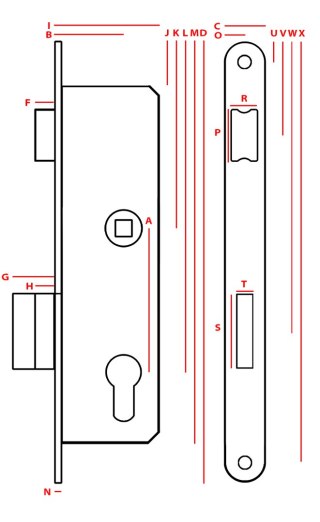 ZAMEK WPUSZCZANY JANIA 90/22 WĄSKI NA WKŁADKĘ UN