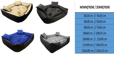 Duże Legowisko Kojec Łóżko Dla Psa Kota 130x105 cm Szare AIO FACTORY SP. Z O.O.