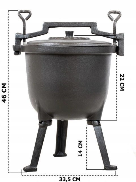 Kociołek stojący EMALIOWANY Garnek Myśliwski 4L