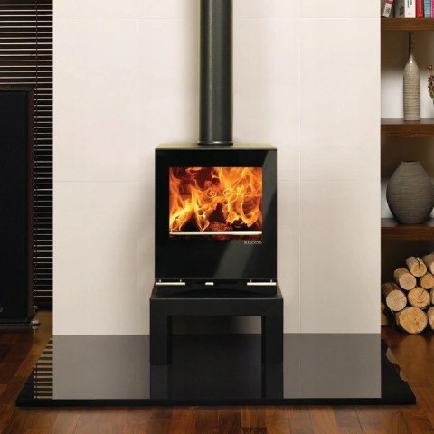 Podstawa szklana hartowana - szyba pod Piec lub Kominek 100x50 cm CZARNA Krak-Trans