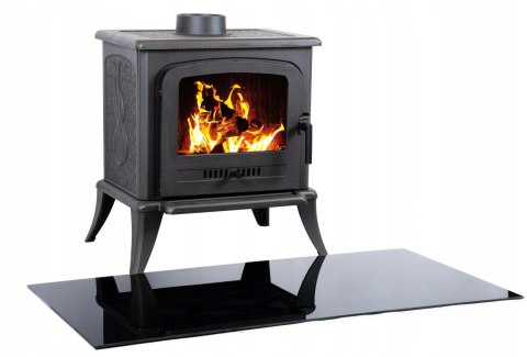 Podstawa szklana hartowana - szyba pod Piec lub Kominek 100x80 cm CZARNA Krak-Trans