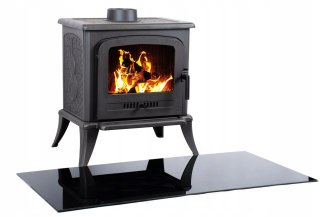 Podstawa szklana hartowana - szyba pod Piec lub Kominek 80x60 cm CZARNA Krak-Trans