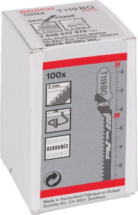 BRZESZCZOT DO WYRZYNARKI T119BO 100SZT. BOSCH