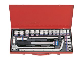 KOMPLET NASADEK 1/2'' 10-32MM 24 SZTUKI Z AKCESORIAMI, CHROM KING TONY