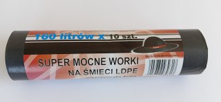 WORKI NA ŚMIECI 160L 90*110 CZARNE 10 SZTUK UN