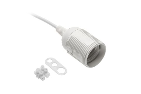 OPRAWKA E27 Z PRZEWODEM I KOSTKĄ 240V 60W, 2X0,75MM2 BIAŁA GTV