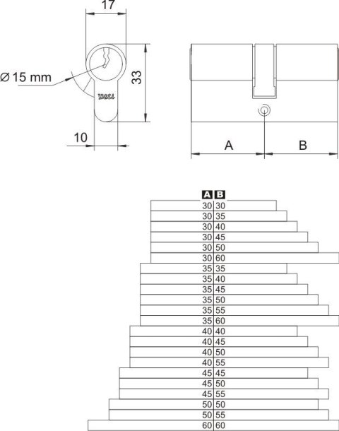 WKŁADKA ASYMETRYCZNA NIKIEL SATYNA 30/35 YETI LOB