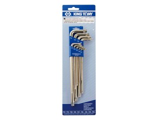 KOMPLET IMBUSÓW TORX EXTRA DŁUGIE 9 SZTUK T10 - T50 KING TONY