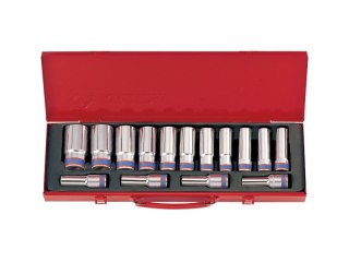 KOMPLET NASADEK 1/2 DŁUGIE DWUNSTOKĄTNE 15 SZTUK KING TONY