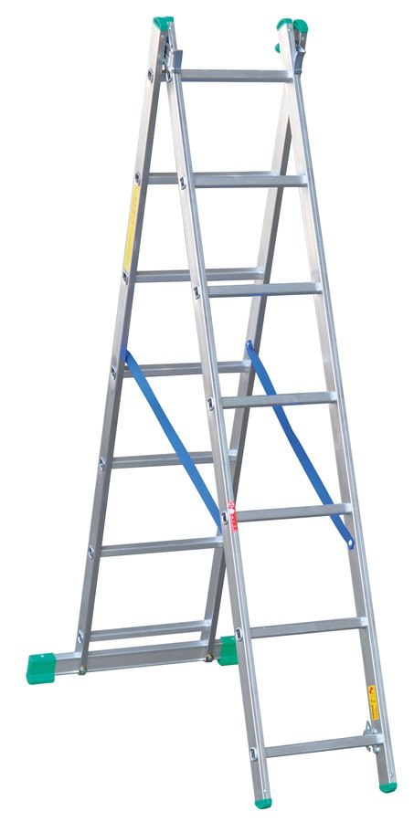 DRABINA ALUMINIOWA 2-ELEMENTOWA 309CM 7+7 SZCZEBLI DRABEX