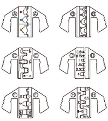 KOMPLET SZCZYPIEC Z WYMIENNYMI WKŁADAMI DO ZACISK KOŃC KABLI KING TONY