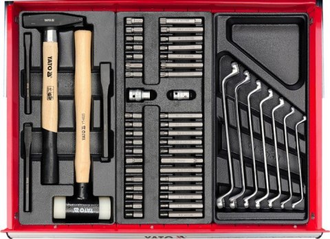 SZAFKA SERWISOWA NA KÓŁKACH + NARZEDZIA 177 CZĘŚCI YATO