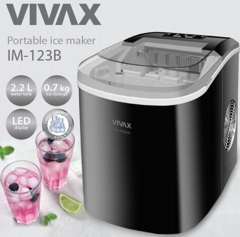 Kostkarka Do Lodu Vivax IM-123B czarna, kostki S/L Wydajność 12kg/dzień