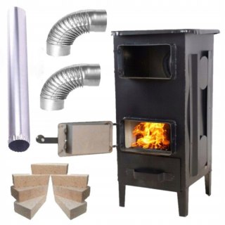 Piec Piecyk SZAMOTOWY Koza ARES + ZESTAW RUR ATEST POLSKA produkcja Owczarek