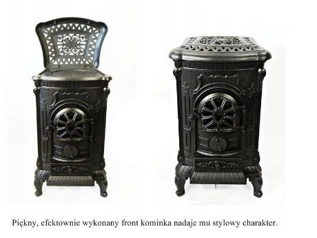 Piec piecyk wolnostojący żeliwny koza INGRID CZARNY 9kW Ø120 na drewno ECO SIGMA