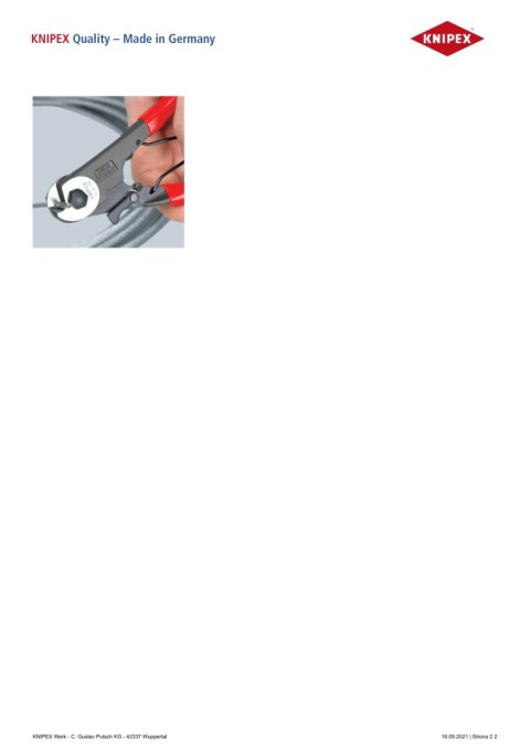 NOŻYCE DO LIN STALOWYCH 150MM. KNIPEX