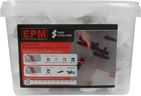 KLIPSY SYSTEM UKŁADANIA PŁYTEK EASY LEVELING 200SZT. 1,5MM EPM