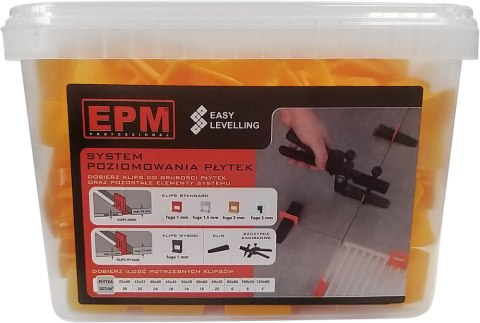 KLIPSY SYSTEM UKŁADANIA PŁYTEK EASY LEVELING 200SZT. 2MM EPM