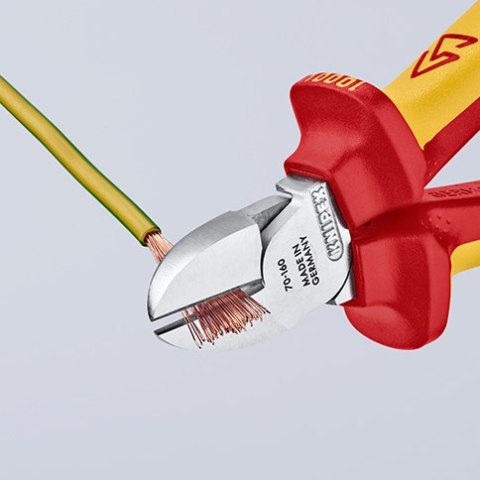 SZCZYPCE TNĄCE BOCZNE IZOLOWANE 160MM KNIPEX