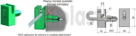 PRZELOTKA DRUTU MOCOWANA NA BOLEC PD/B CZARNA UN