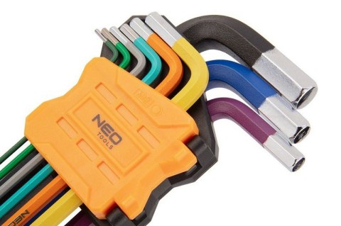 KLUCZE SZEŚCIOKĄTNE 1.5-10MM 9 SZTUK KOLOROWE NEO