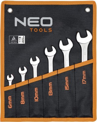 KOMPLET KLUCZY PŁASKO-OCZKOWYCH 6-22MM 12 SZTUK NEO