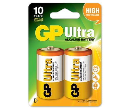BATERIA ULTRA+ ALKALINE LR20 D 1.5V 2SZ GP BATTERY