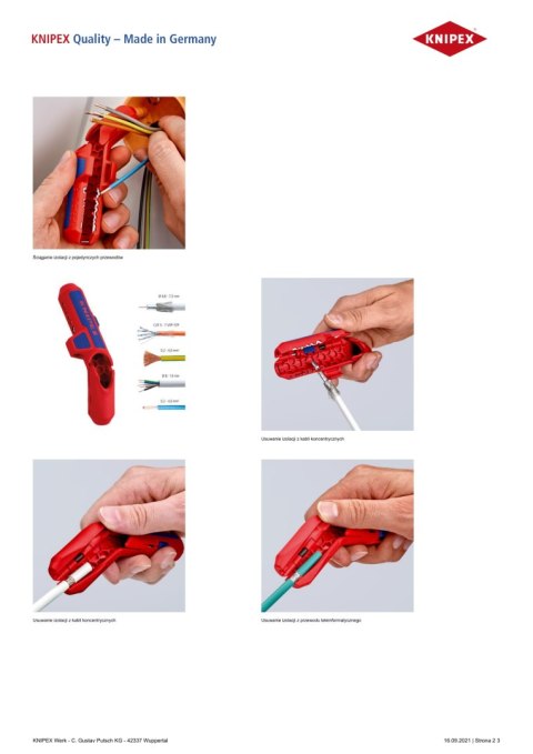 UNIWERSALNE NARZĘDZIE DO ŚCIĄGANIA IZOLACJI KNIPEX