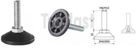 STOPKA REGULACYJNA OBROTOWO SKRĘCANA SR 03 FI 40 M10*50 790 UN