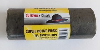 WORKI NA ŚMIECI 35L 50*60LD CZARNE 15 SZTUK UN