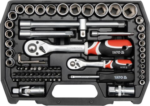 ZESTAW NARZĘDZIOWY 1/2'' 1/4' 72 CZĘŚCI M YATO