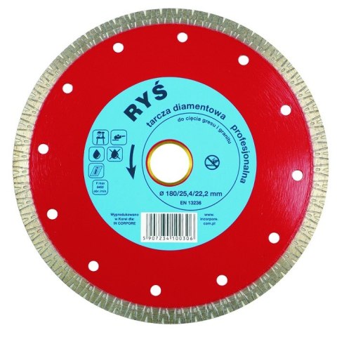 TARCZA DIAMENTOWA TURBO RYŚ 125MM IN CORPORE