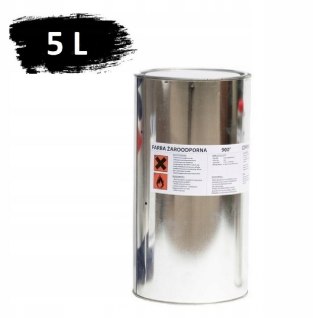 Farba 5L Kominkowa Lakier Żaroodporna do Kominków Grafitowa Trwała 900c Barpimo Coatings S.A