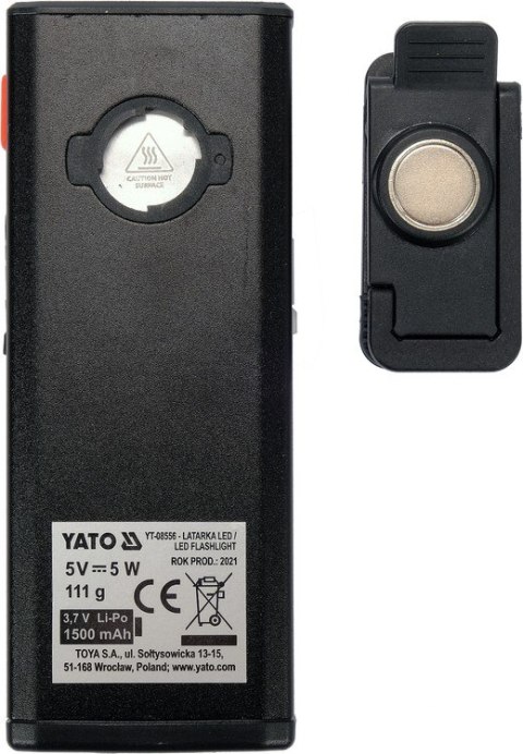 LATARKA ROBOCZA 500LM, LI-PO 3,7V 1500MAH YATO