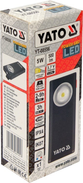 LATARKA ROBOCZA 500LM, LI-PO 3,7V 1500MAH YATO