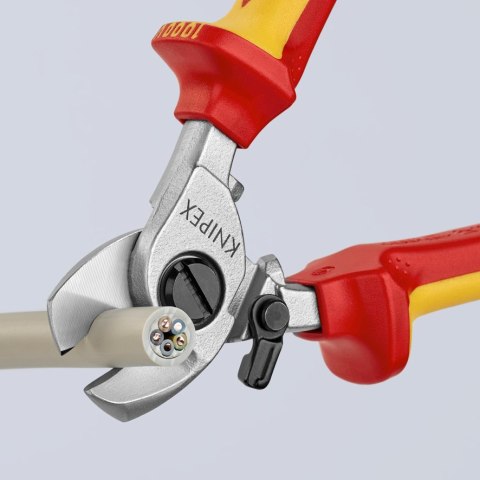 NOŻYCE DO KABLI ZE SPRĘŻYNĄ ROZWIERAJĄCĄ IZOLOWANE 165MM KNIPEX